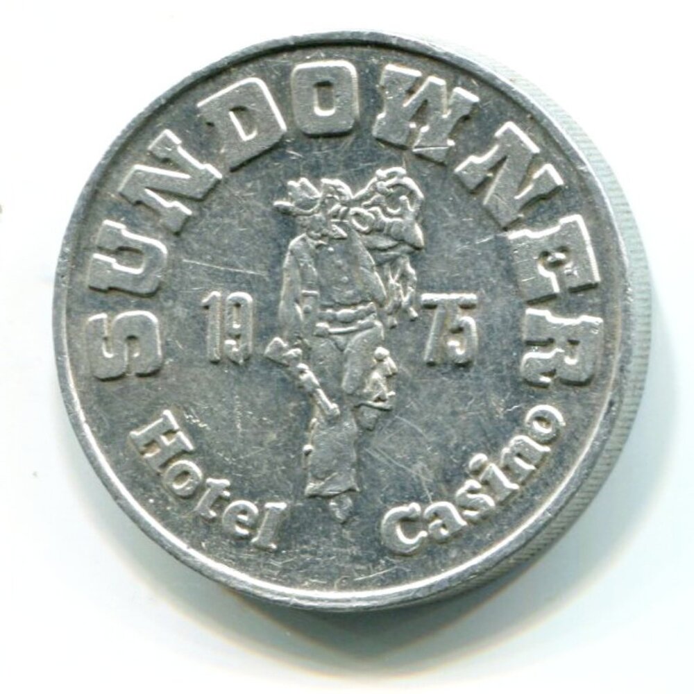 1975 Sundowner Hotel & Casino Reno, NV Aluminum Free Play Slot Token (b289-1)